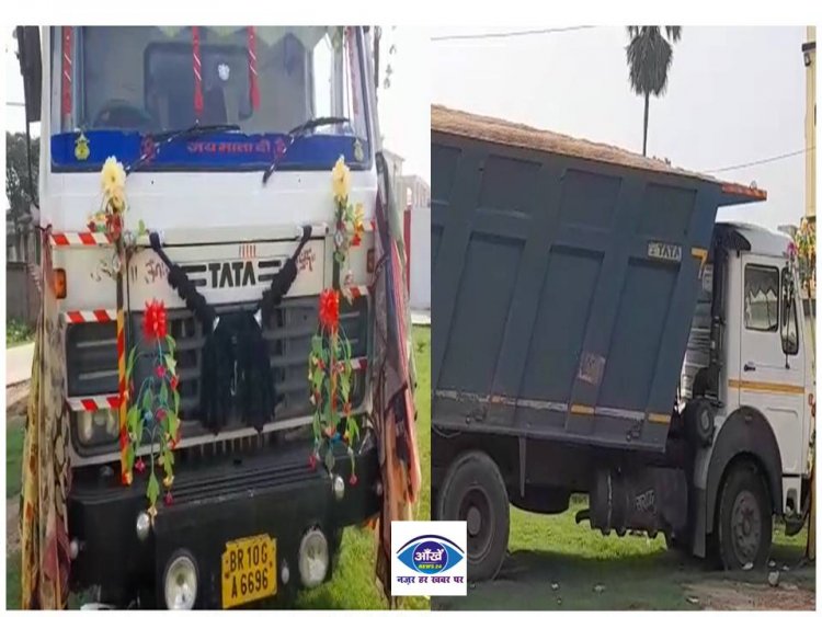 नाथनगर में अवैध बालू लदे ट्रक को पुलिस ने किया जब्त, पुलिस को चकमा देकर चालक हुआ फरार 