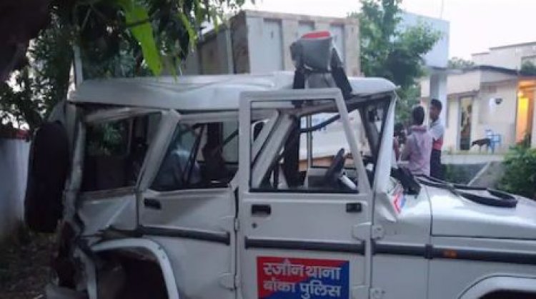 ओवरलोडेड ट्रक ने पुलिस पेट्रोलिंग जीप को रौंदा, एक जवान की दर्दनाक मौत