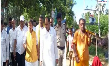 मुंगेर में 26 किलोमीटर कांवरिया पथ का निरीक्षण करने पहुंचे पथ निर्माण मंत्री नितिन नवीन