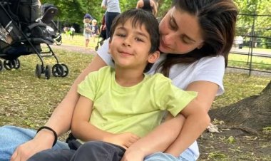 Kareena Kapoor की गोद में बैठे दिखे तैमूर, प्यारी तस्वीर देख लोग बोले- 'नवाब का बेटा'