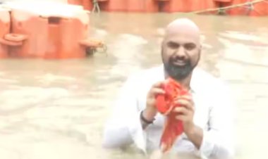 सम्राट चौधरी ने उतारी पगड़ी सरयू नदी में लगाई डुबकी