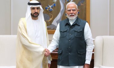 PM मोदी ने दुबई के क्राउन प्रिंस मोहम्मद राशिद का किया स्वागत