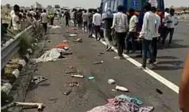 हरियाणा में दिल्ली-मुंबई एक्सप्रेसवे पर भीषण हादसा, 6 सफाईकर्मियों की मौत