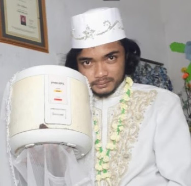 शादी की नई परिभाषा: राइस कुकर बनी दुल्हन, सोशल मीडिया पर हंगामा