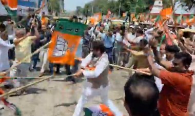 पटना में बीजेपी-कांग्रेस कार्यकर्ताओं में भिड़ंत, पथराव और लाठीचार्ज से मचा हंगामा; पुलिस को निकालनी पड़ी पिस्टल