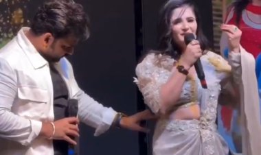 भोजपुरी स्टार पवन सिंह पर विवाद, अंजलि राघव को छूने पर सोशल मीडिया में ट्रोलिंग; एक्टर ने मांगी माफी