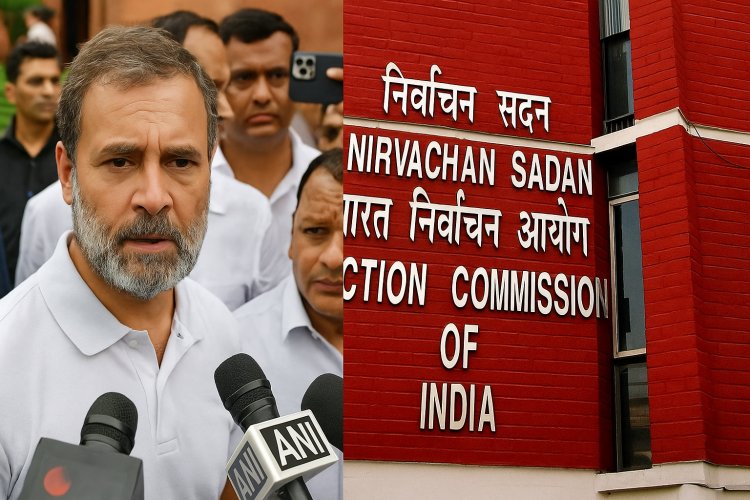 राहुल गांधी के 'एटम बम' वाले बयान पर चुनाव आयोग का पलटवार, वोट चोरी आरोप ने मचाया सियासी तूफान
