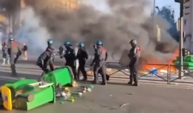 फ्रांस में राष्ट्रपति मैक्रों के खिलाफ देशव्यापी विरोध प्रदर्शन, पेरिस की सड़कों पर हंगामा और आगजनी