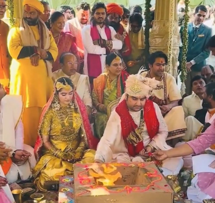 कथावाचक इंद्रेश उपाध्याय और शिप्रा बने जीवनसाथी, गुलाबी नगरी में रचा गया आध्यात्मिक विवाह का इतिहास